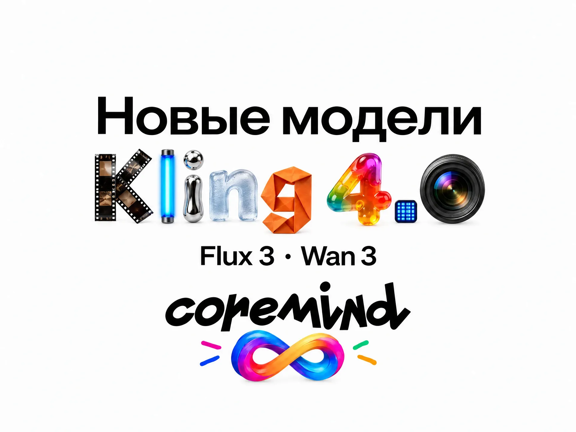 Новые модели Kling 4.0, Wan 3 и Flux 3 в CoreMind